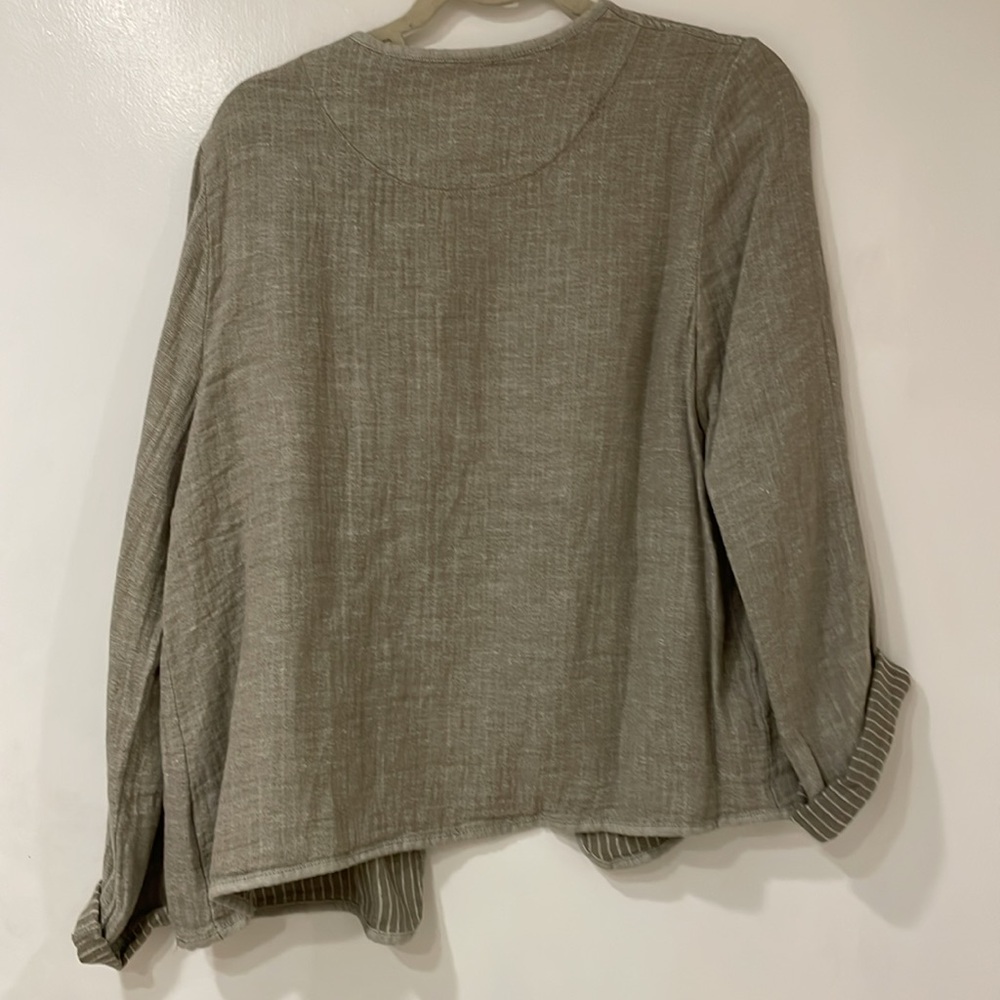 Adrienne Vittadini linen blend unstructured jacket size medium - Picture 4 of 9